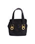 Vintage Double Ganchi 2 Way Bag, £125, Handbags, Black, Suede, Front view